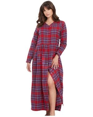 Only Neccessities Only Necessities Plus Size Flannel Plaid Lounger - Red