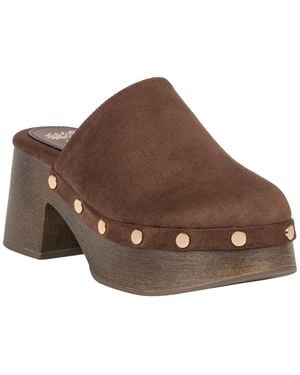 Gc Shoes Innis Studded Chunky-heel Faux Suede Platform Mule Clogs - Brown