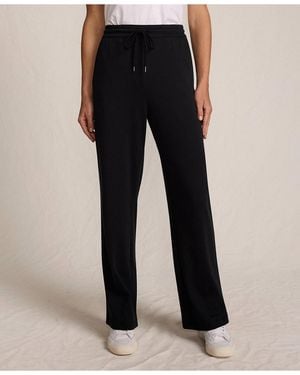 Lands' End Petite Sport Knit High Rise Pull On Relaxed Straight Leg Pants - Black