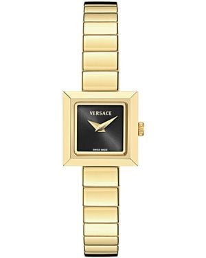 Versace V-square Petite Two-tone Stainless Steel Bracelet Watch 18x18mm - Metallic