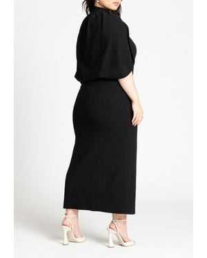 Eloquii Plus Size Sweater Cape Dress - Black