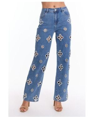 The Noli Shop Kaia Pearl High Rise Jean - Blue