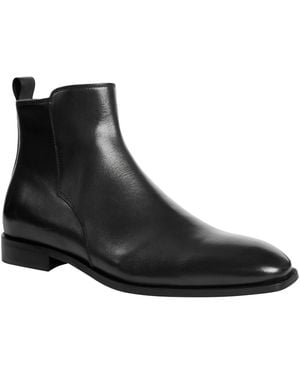 Bruno Magli Marce Plain-toe Side-zip Leather Boots - Black