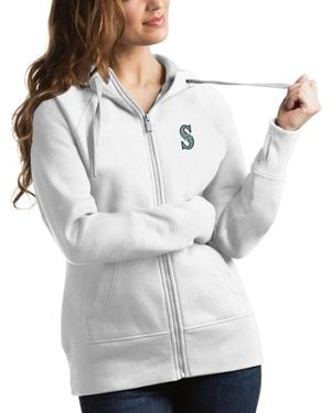Antigua Seattle Mariners Victory Full-zip Hoodie - White