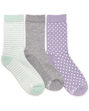 Muk Luks Dream Step Crew Socks - Purple