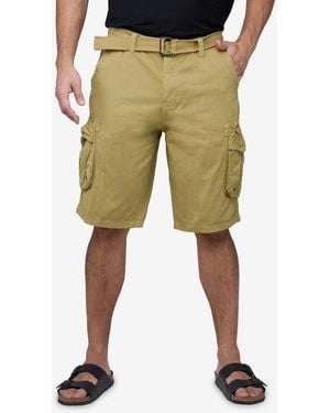 Raw X Belted Double Pocket Cargo Shorts - Natural
