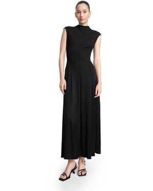 MARCELLA Haru High-neck Drop-waist Maxi Cocktail Dress - Black