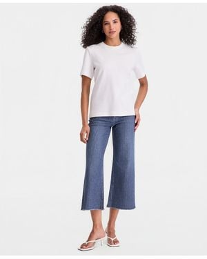On 34th Essential Crewneck Cotton Short-sleeve T-shirt - Blue