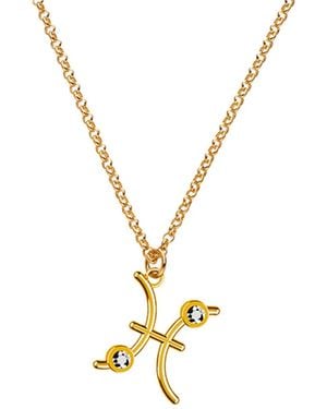 Oak & Luna Give Me A Sign Zodiac Name Necklace - Metallic