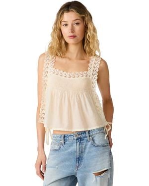 Steve Madden Easten Square-neck Sleeveless Crop Top - Blue