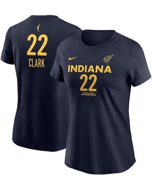 Nike Caitlin Clark Indiana Fever 2024 Wnba Draft Explorer Edition Player Name Number T-shirt - Blue