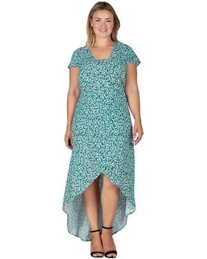 Standards & Practices Plus Size Cap Sleeve High-low Tulip Dress - Blue