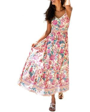 CUPSHE Cherubim Paisley Maxi Beach Dress - Red
