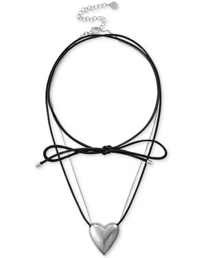 OMA THE LABEL Heart Chain & Cord Pendant Necklace - Metallic