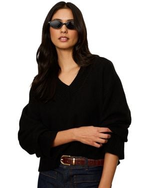 Sanctuary Vanna Long-sleeve Loose-fit Cotton-blend Sweater - Black