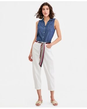 Nautica Belted Carrot-leg Jeans - Blue