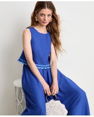 On 34th Ric Rac Applique Skirt - Blue