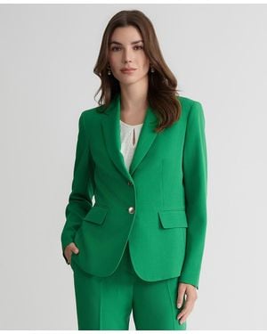 Kasper Petite Two-button Notch Collar Jacket - Green