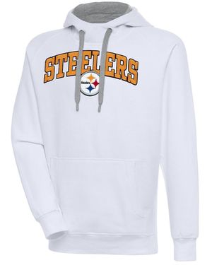 Antigua Pittsburgh Steelers Victory Pullover Hoodie - White
