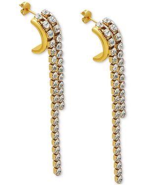 HEYMAEVE 18k -plated Cubic Zirconia Draped J-hoop Earrings - Metallic
