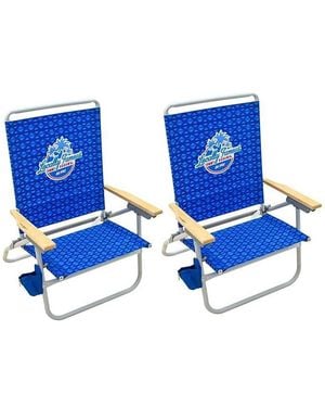 Tommy Bahama 4-position Easy In-easy Out Folding Beach Chair - Blue