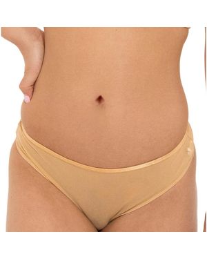 Naked Rebellion Plus Size Nude Shade Mesh Sheer Stretch Thong - Brown