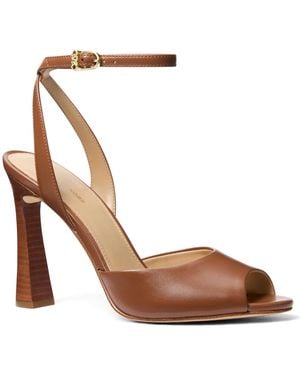 Michael Kors Rosie Peep Toe High Sandals - Brown