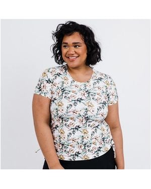 Calypsa Plus Size Adele Swim Top - White