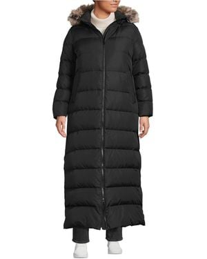 Lands' End Plus Size Max 600 Down Long Maxi Coat - Black