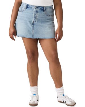 Levi's Plus Size Cotton Iconic 501 Mid-rise Denim Skirt - Blue