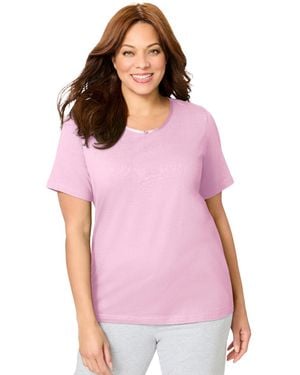 Dreams & Co. Plus Size Sleep Tee - Pink