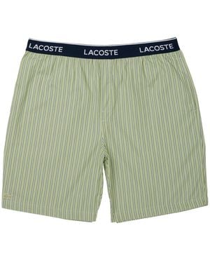 Lacoste Loungewear Striped Straight-fit Shorts - Green