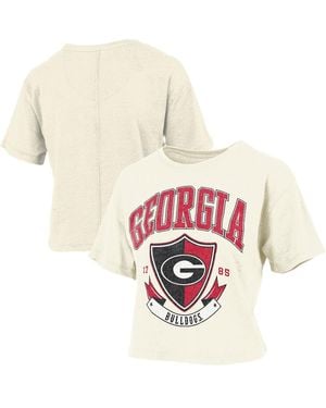 Pressbox Georgia Bulldogs Buckler Vintage Cropped T-shirt - White