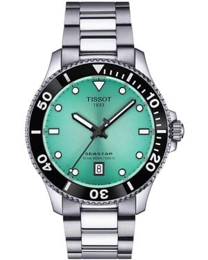Tissot Seastar Gray Stainless Steel Strap Watch 40mm - Green