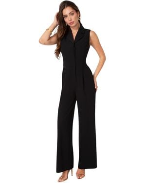 Bebe Tuxedo Sleeveless Jumpsuit - Black