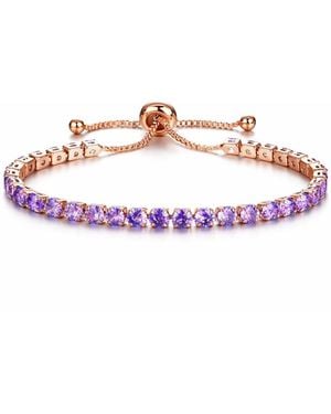 Rebl Jewelry Dainty Cz Tennis Bracelet - Purple