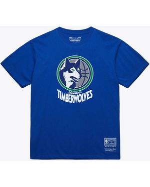 Mitchell & Ness And Minnesota Timberwolves Hardwood Classics Arch T-shirt - Blue