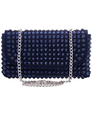 Nina Bixby Crystal Trim Mini Crossbody Handbag - Blue