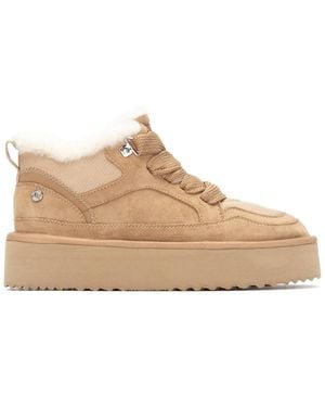 Xti Casual Suede High Top Sneakers By - Natural