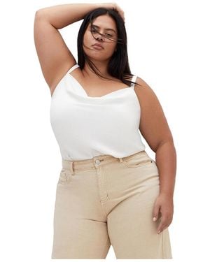 City Chic Plus Size Cowl Neck Cami - White