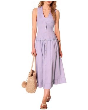 Mint Velvet Ramie Drop Waist Maxi Dress - Purple