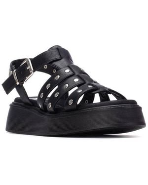 Xti Studded Strappy Sandals - Black