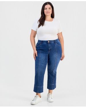Democracy Trendy Plus Size Kick-flare Jeans - Blue