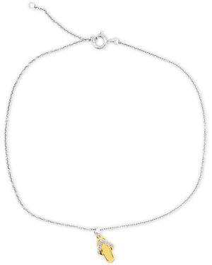 Macy's Diamond Accent Flip-flop Sandal Ankle Bracelet - White