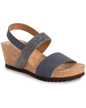 Muk Luks Wendy Wedge Sandal - Black