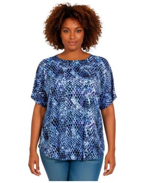 Avenue Plus Size Capelette Tunic - Blue