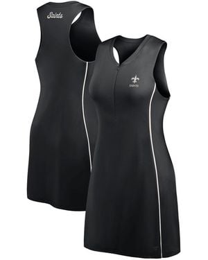Fanatics New Orleans Saints Studio Boost Athletic Half-zip Dress - Black