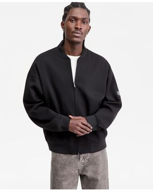 Guess Logo Patch Bomber Sweatshirt - Black