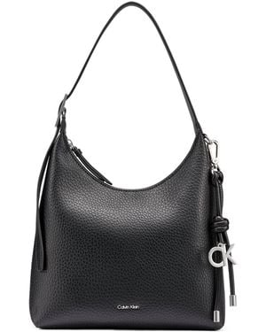 Calvin Klein Erina Small Faux Leather Hobo Satchel - Black