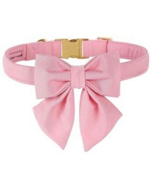 Aronkl Plaid Collar With Checkered Bowtie Adjustable Breakaway Collars For All Breeds Comfortable Cotton Birthday Gift - Pink